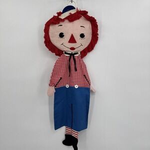 VINTAGE RAGGEDY ANN'S ANDY PAJAMA BAG 32" tall Red Check Shirt PJ Bag